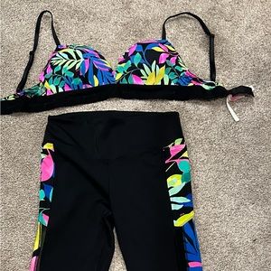 Pink Active leggings with matching bra